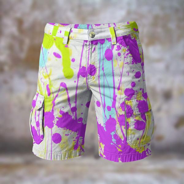 Cargohose mit Cindy - Hose, lang oder kurz, bunt, 100% Polyester, Grösse S-5XL, fester Stoff, Normale Passform, Englische Bulldogge, Bully